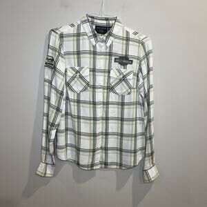 Harley Davidson‎ Women’s Button Down Plaid Long Sleeve Shirt Size Large
